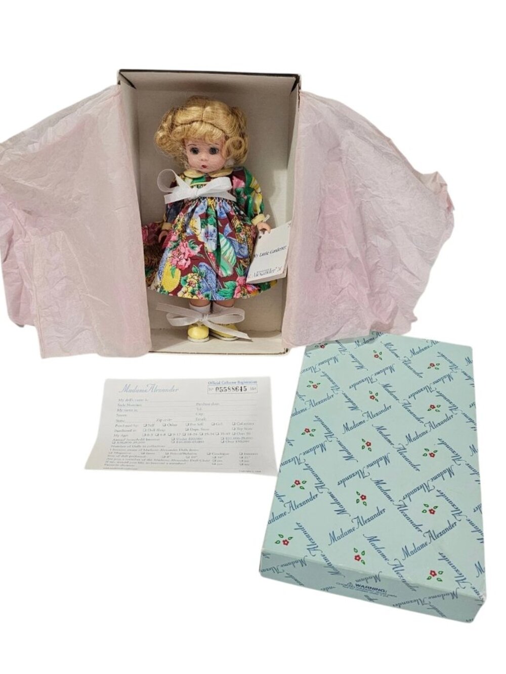 Madame Alexander My Little Gardener Doll #30585 8” 2000 NIB w/ Tags & Cards